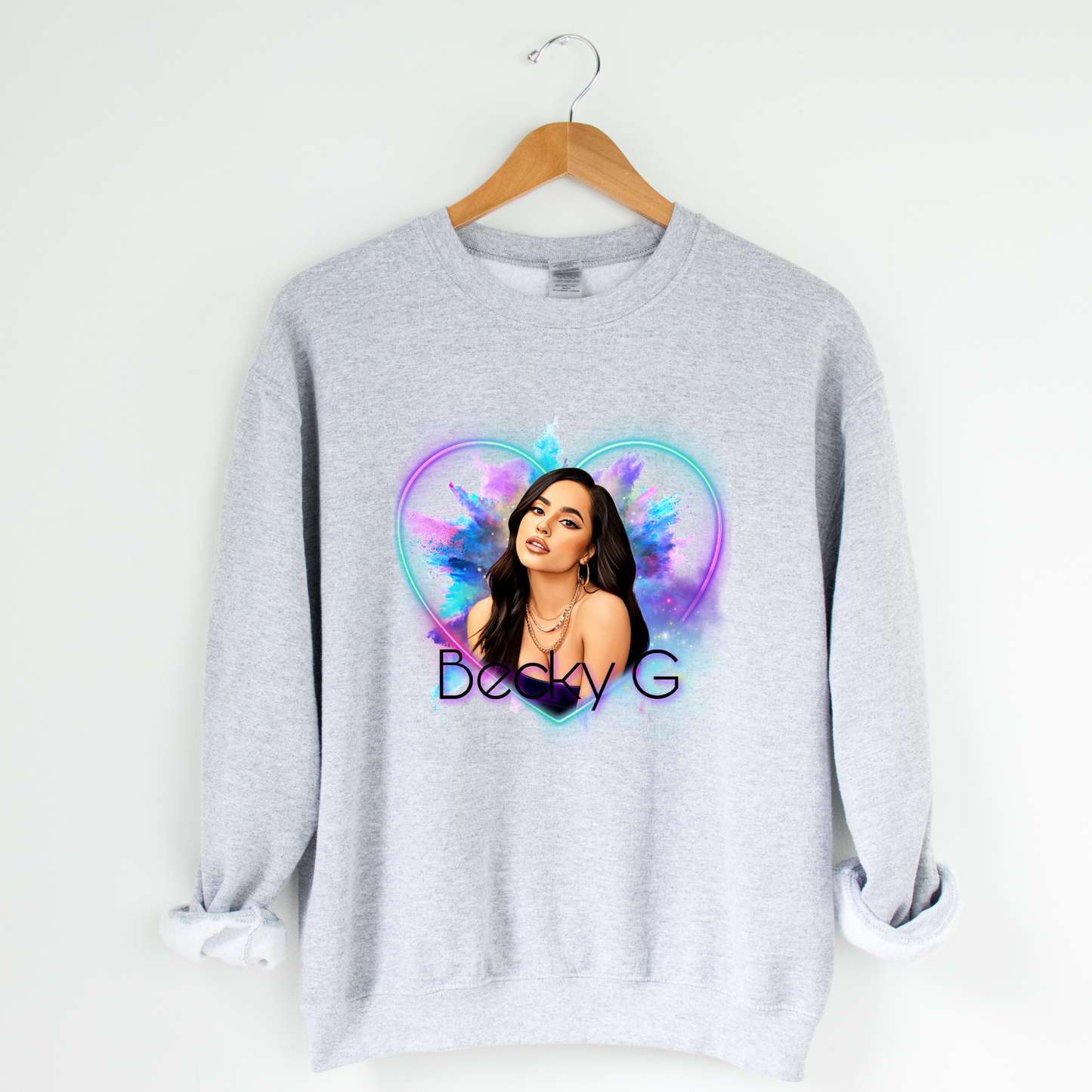 Becky G Crew Neck Graphic Sweater