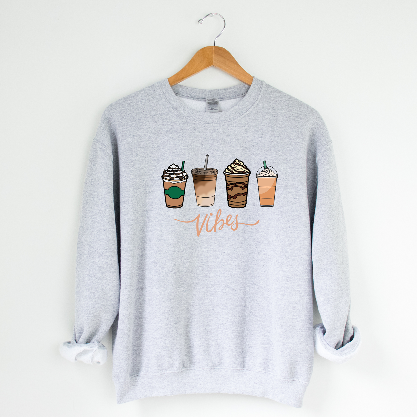Coffee Vibes Crew Neck Graphic Sweater