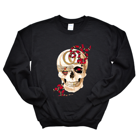 Inspired Skull & Snake Graphic Crew Neck Sweater
