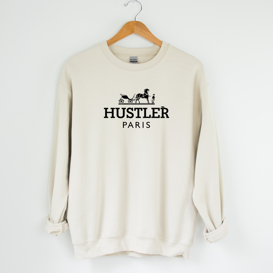 Hustler Paris Graphic Crew Neck Sweater - Designer Inspired With Opteemism Logo