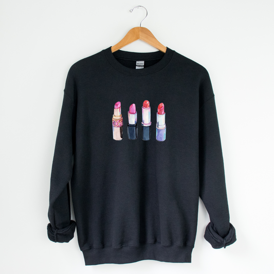 Lipstick Crew Neck Graphic Sweater