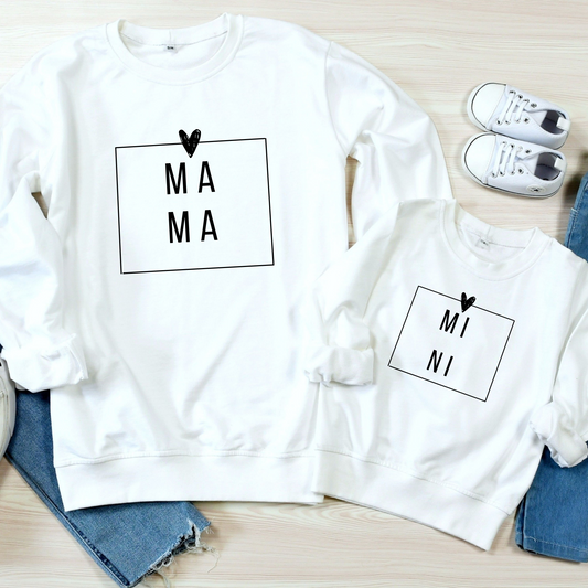Mama & Mini Crew Neck Graphic Sweater