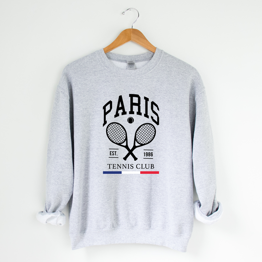 Paris Tennis Club Crew Neck Graphic Sweater