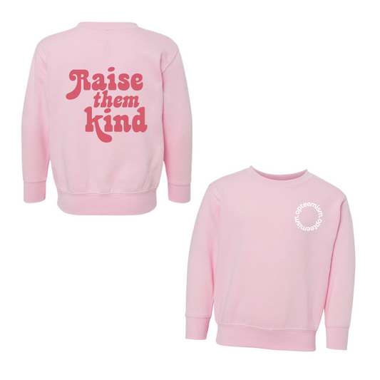 Raise Them Kind Graphic Crew Neck Sweater With Opteemism Logo