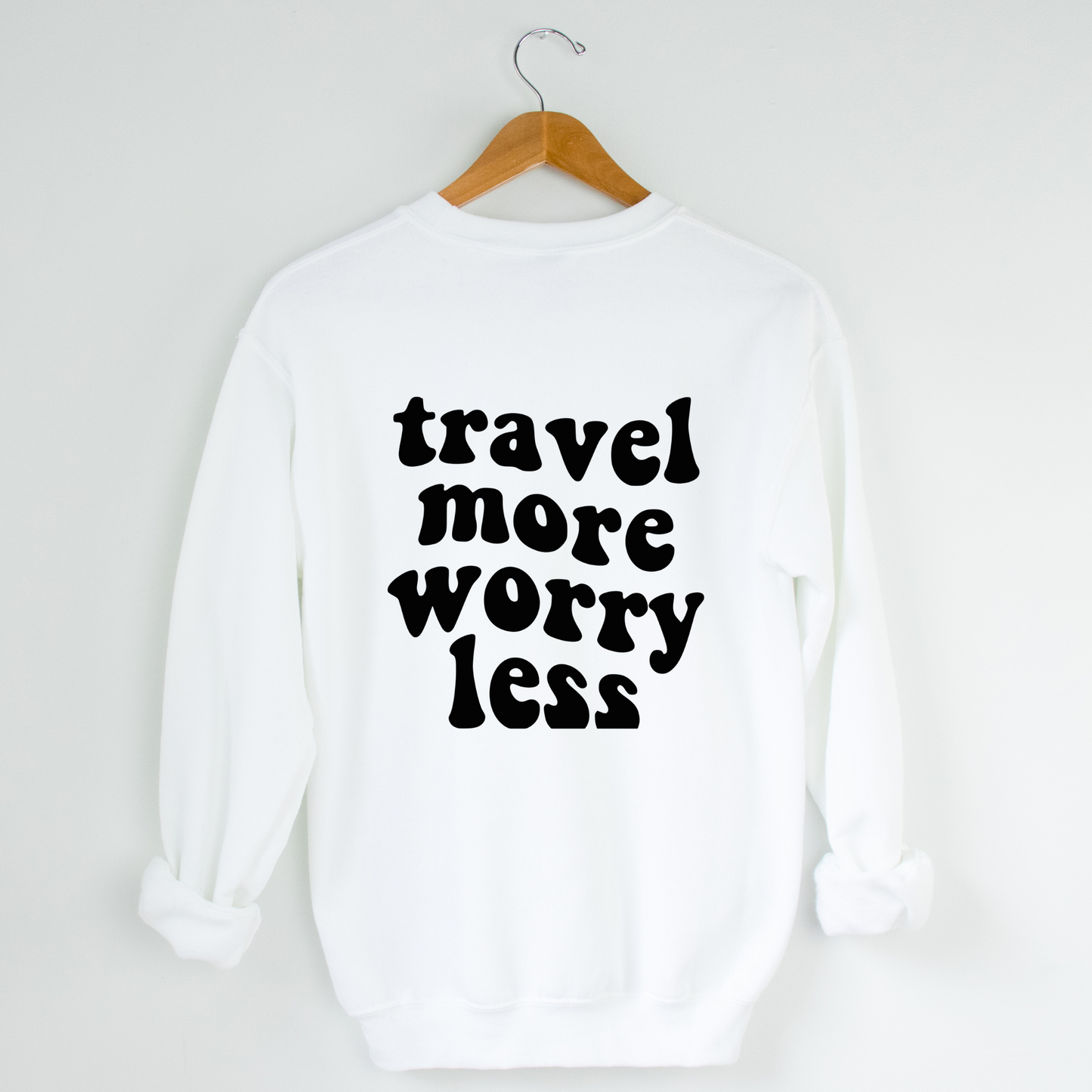 Travel More Worry Less Graphic Crewneck Sweater