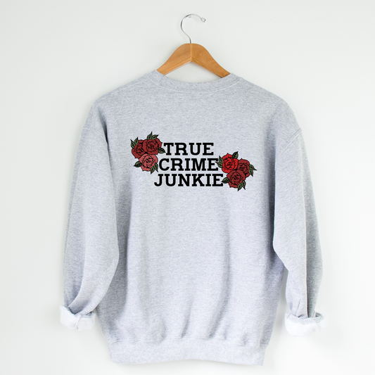 True Crime Junkie Graphic Crew Neck Sweater
