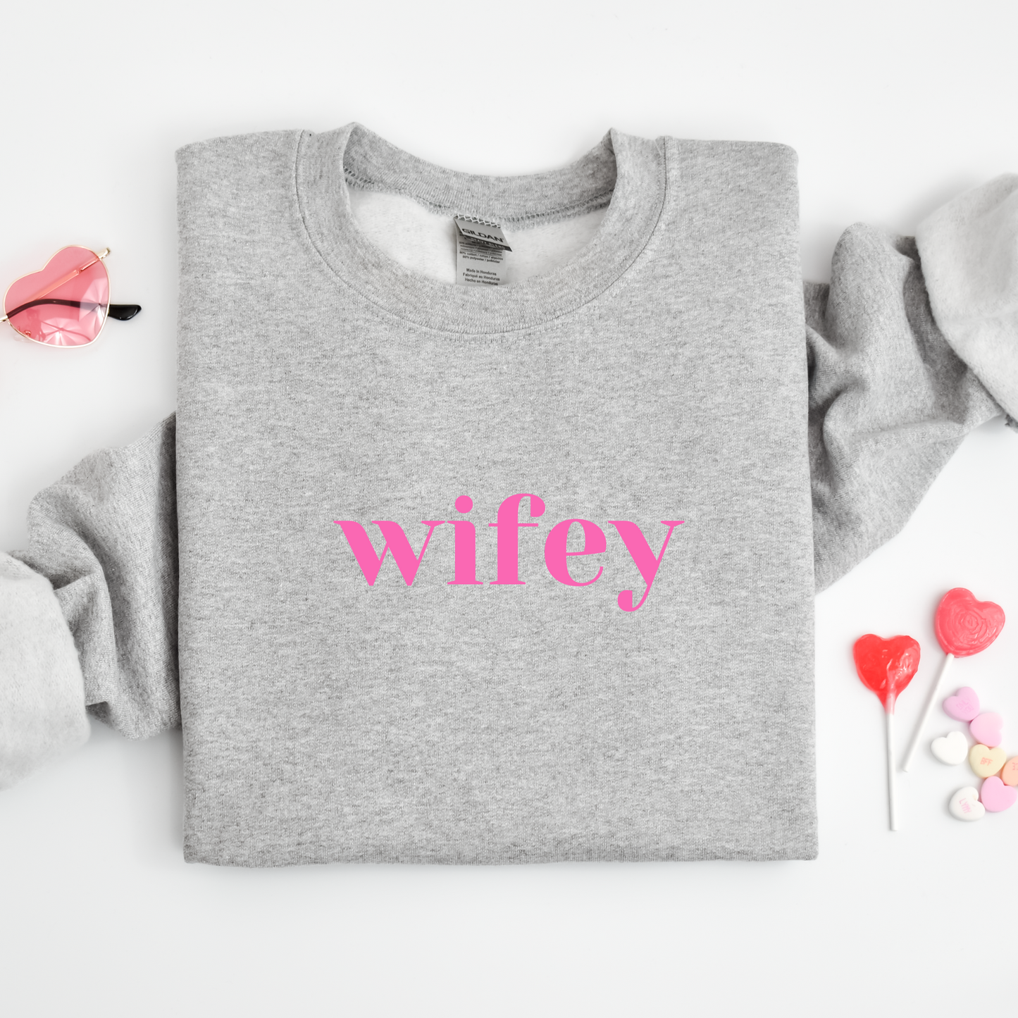 Wifey Crew Neck Graphic Sweater